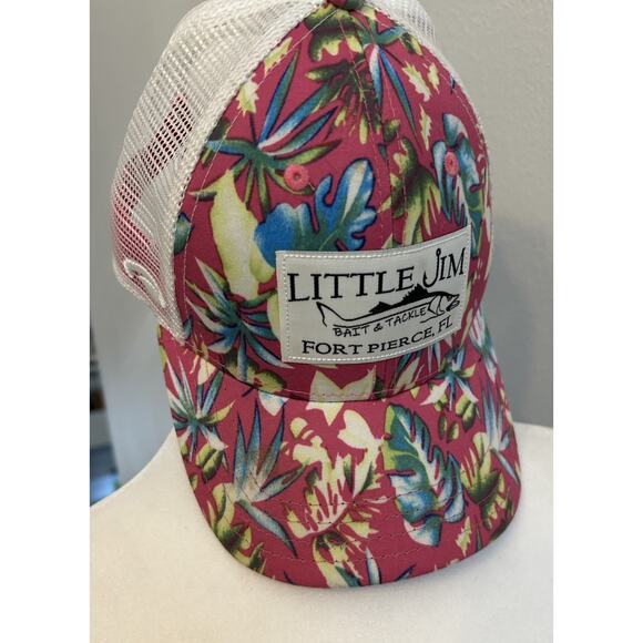 Hawaiian Trucker Hat Tropical Pink Fishing Gorpcore Colorful Skater Surfer NWOT - Picture 2 of 10